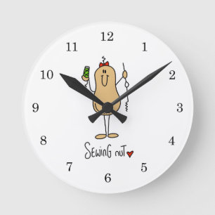 Horloge Ronde T-shirts et Cadeaux de Noix de Couture
