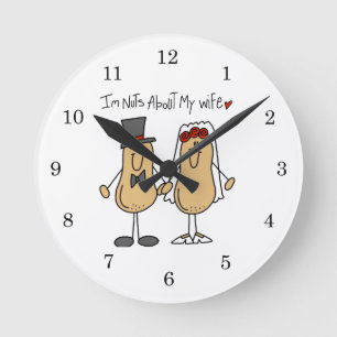 Horloge Ronde T-shirts et Cadeaux Fou de Ma Femme