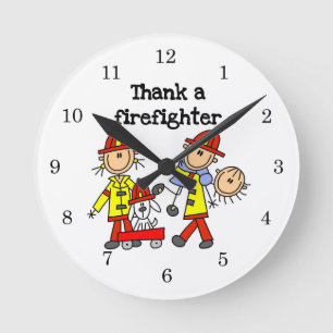 Horloge Ronde T-shirts et cadeaux pour remercier un pompier