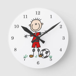 Horloge Ronde T-shirts et cadeaux uniformes rouges de