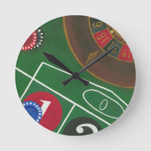 Horloge Ronde Tableau de roulette avec les puces et la roue