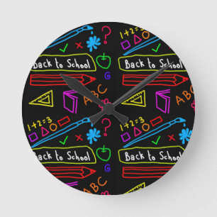 Horloge Ronde Tableau noir de rentrée des classes