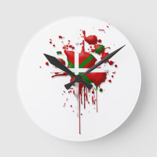 Horloge Ronde tâche drapeau Basque Euskadi
