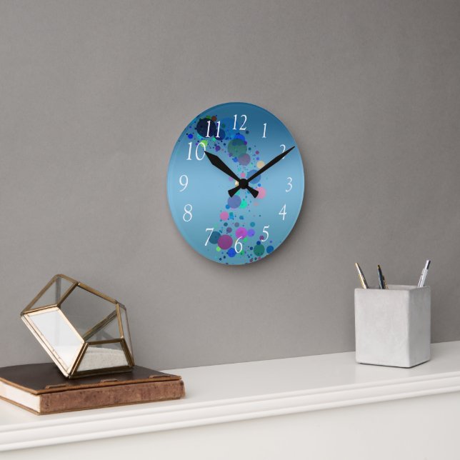 Horloge Ronde Taches Colorées (Bureau)