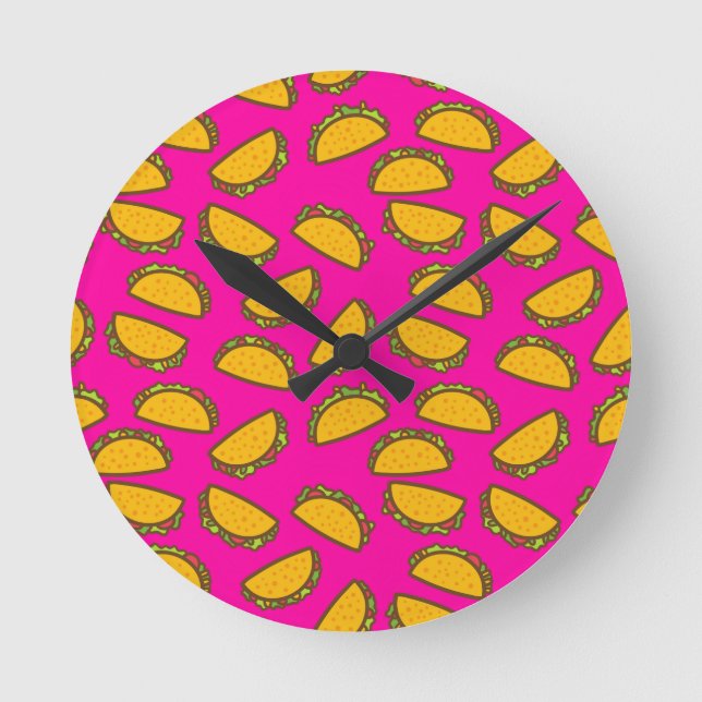 Horloge Ronde tacos roses (Recto)