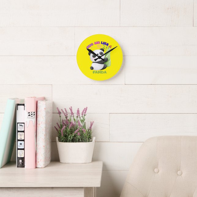 Horloge Ronde Tags 🕒 Panda Time - Tick Tock with Cuteness! 🐼 (Salle de lecture)