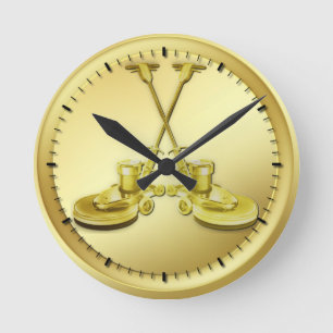 Horloge Ronde Tampons croisés