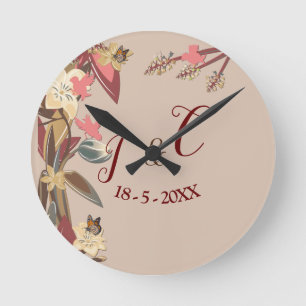 Horloge Ronde Tan - Marsala Vin & torsion de teintes rose Horlog