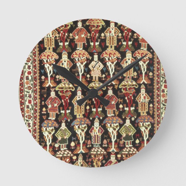 Horloge Ronde Tapis de Perse, 19ème-20ème siècle (Recto)