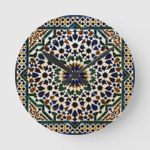 Horloge Ronde Tapis de souris en gelée à mosaique Zellige maroca