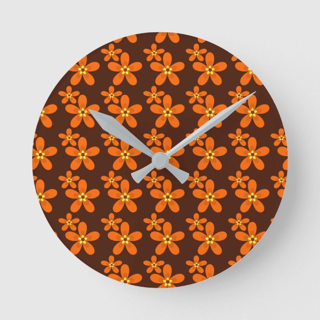 Horloge Ronde Tapis de souris orange des années 70 (Recto)