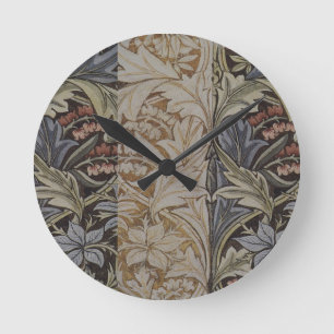Horloge Ronde Tapisserie de Jacinthe de William Morris Botanique