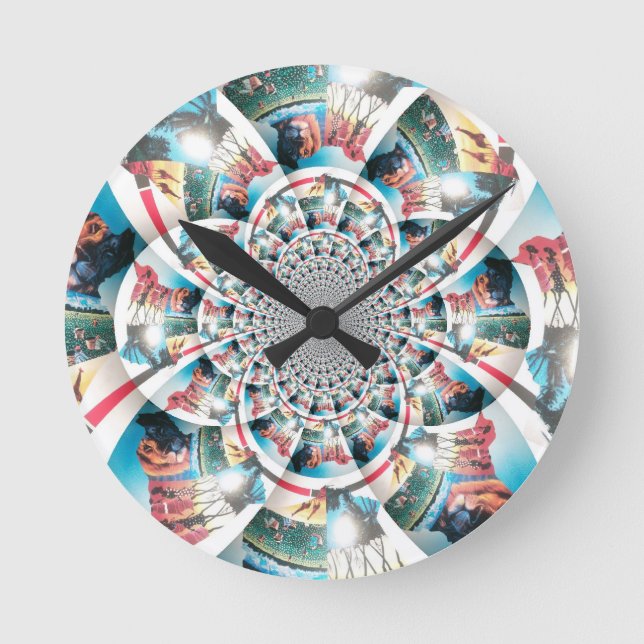 Horloge Ronde Tapisserie kényane Kaleidoscope (Recto)