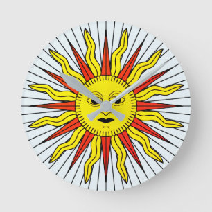 Horloge Ronde Tarot de Marseille Symbole du soleil (#19)