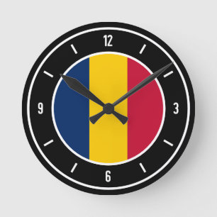 Horloge Ronde Tchad Drapeau élégant rond