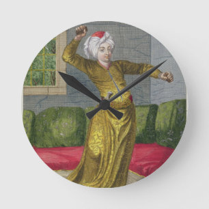 Horloge Ronde Tchingui, danseur turc, XVIIIème siècle (gravure