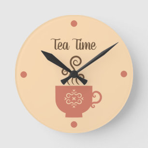 Horloge Ronde Tea Time Retro