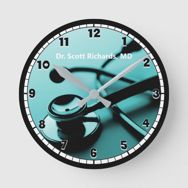 Horloge Ronde Teal Blue Medical (Recto)