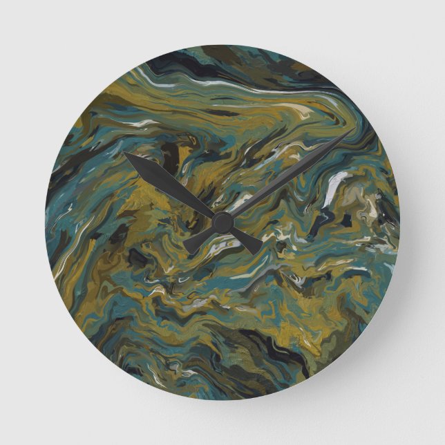 Horloge Ronde Teal, or, White and Black Oils (Recto)