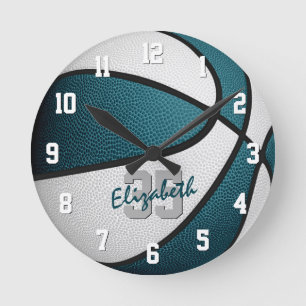Horloge Ronde teal white girrboys