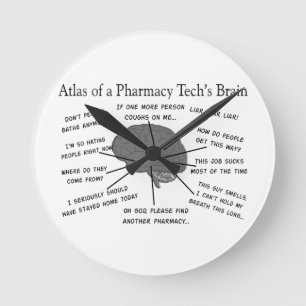Horloge Ronde Technologie "atlas de pharmacie de cerveau de