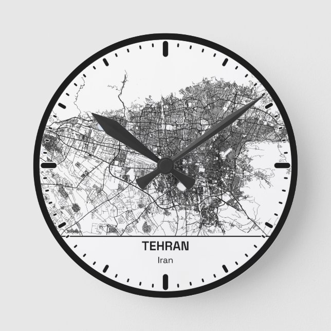 Horloge Ronde Tehran Clock City Line Art (Recto)