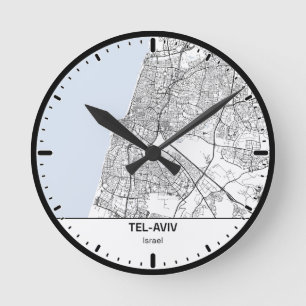 Horloge Ronde Tel-Aviv Clock City Line Art