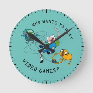Horloge Ronde Temps d'aventure   Finn & Jake Jouer avec BMO