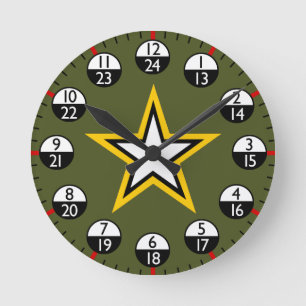Horloge Ronde Temps militaire 24 heures