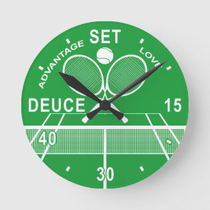 Horloge Ronde Tennis players, tennis clock.