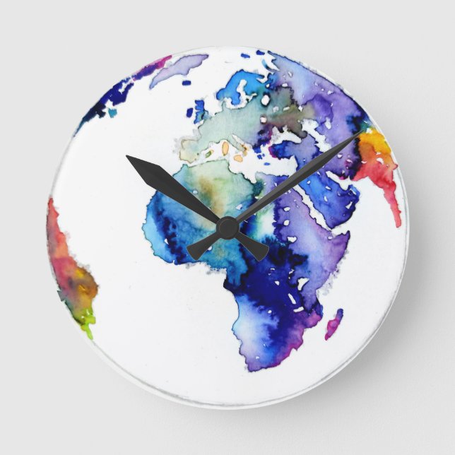 Horloge Ronde Terre colorée (Recto)
