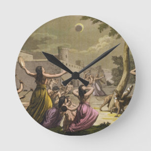 Horloge Ronde Terreur du Péruvien pendant une éclipse du m
