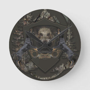 Horloge Ronde Terrier de chasse allemand (Jagdterrier)