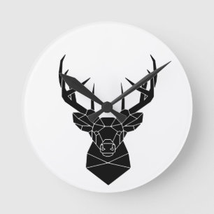 Horloge Ronde Tête de cerf Fichier géométrique Ai Silhouette de