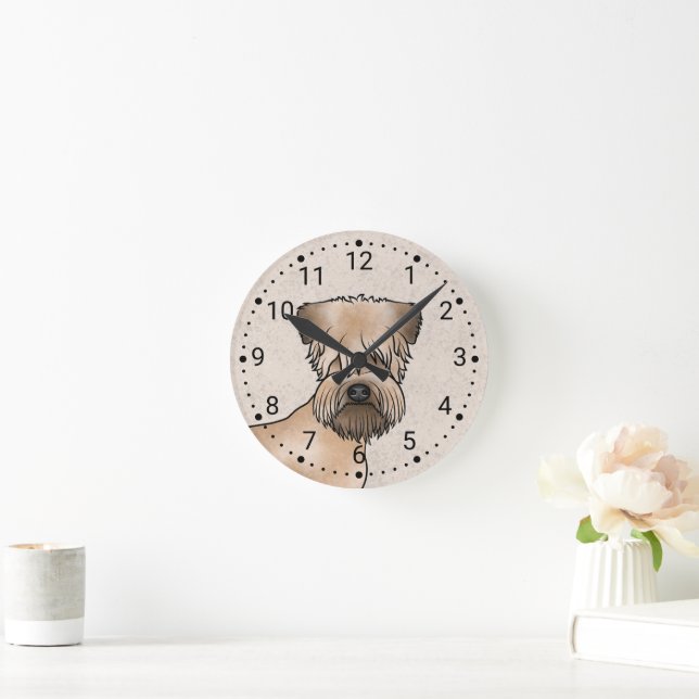 Horloge Ronde Tête de chien mignonne de Terrier roux à couche mo (Maison)