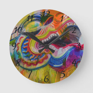 Horloge Ronde Tête de dragon