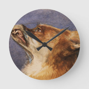Horloge Ronde Tête d'un Fox