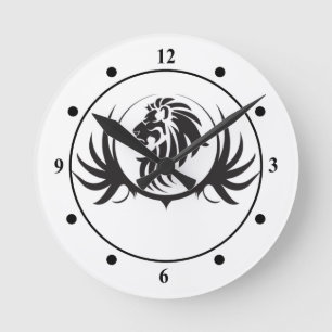 Horloge Ronde Tête noire de lions