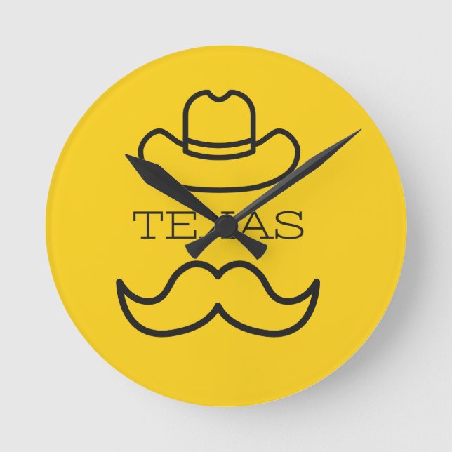 Horloge Ronde Texas en jaune 2 (Recto)