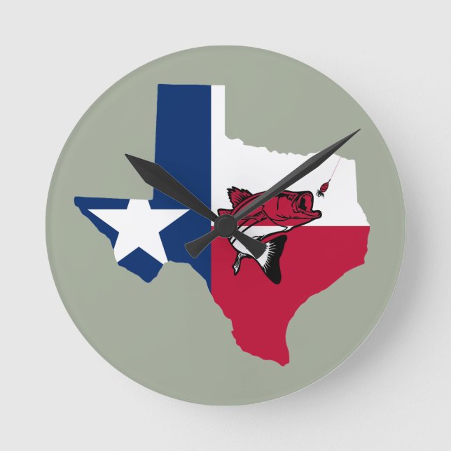 Horloge Ronde Texas Fishing (Recto)