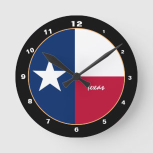 Horloge Ronde Texas Flag & Texas fashion/design USA