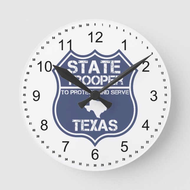 Horloge Ronde Texas State Trooper To Protect And Serve (Recto)