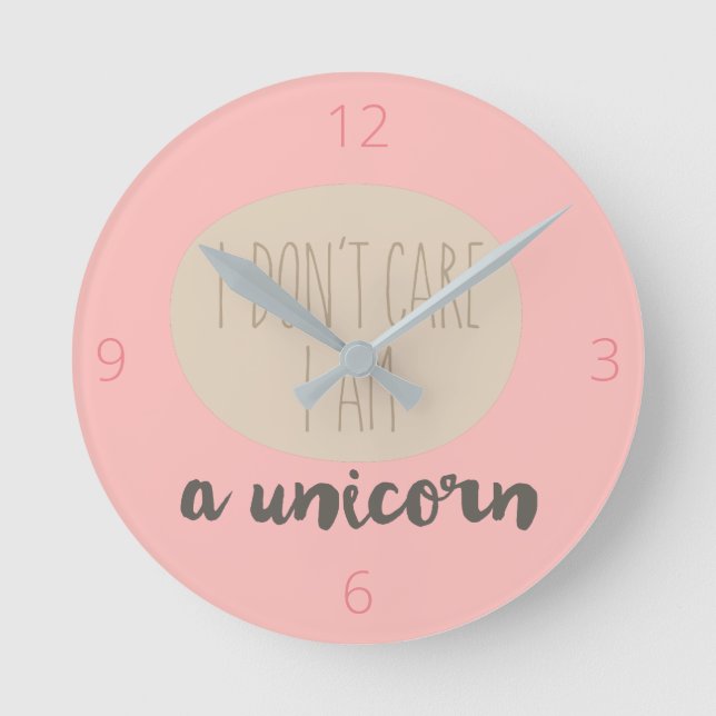 Horloge Ronde Texte amusant créatif | Unicorne | Baby Nursery Ro (Recto)