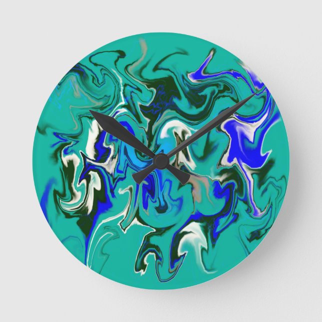 Horloge Ronde texture de marbre turquoise (Recto)