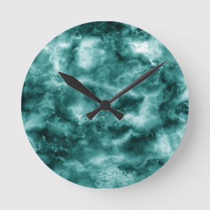 Horloge Ronde Texture de marbre vert foncé