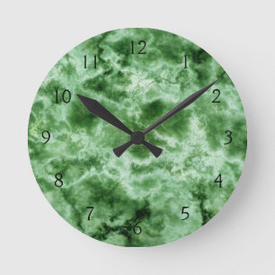 Horloge Ronde Texture de marbre verte