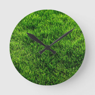 Horloge Ronde Texture d'herbe verte d'un terrain de football