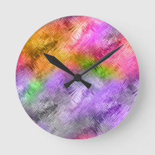 Horloge Ronde Texture violette de l'Amétrine de verre