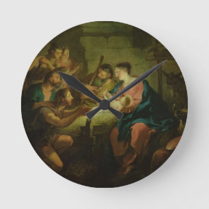 Horloge Ronde The Adoration of the Shepherds, 1725 (oil on canva
