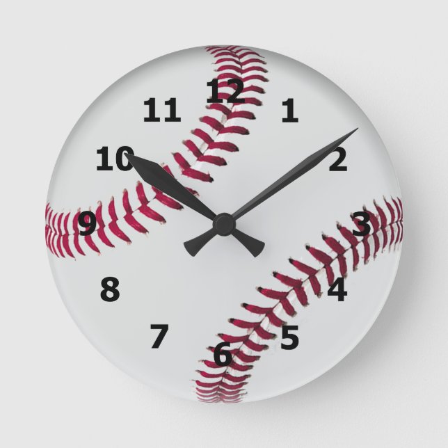 Horloge Ronde The Baseball Clock with Numbers (Recto)